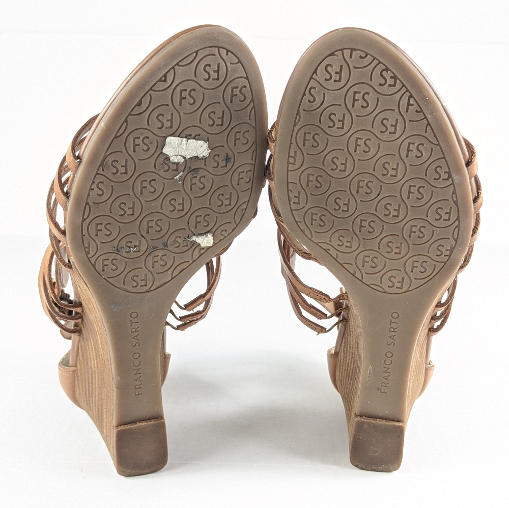 Franco Sarto Keller Wedge Heels Leather Sandals - Picture 3 of 8